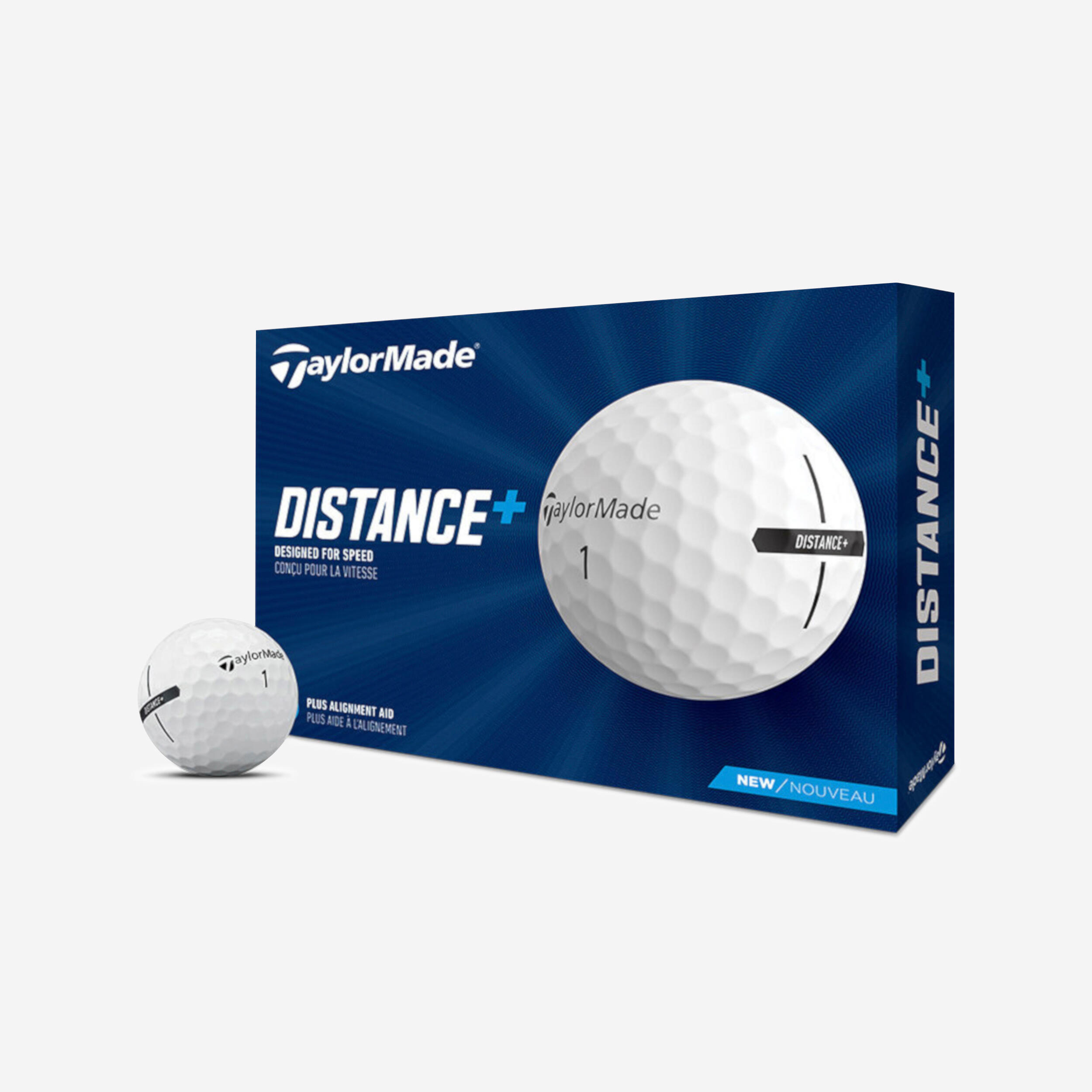 Golf balls x12 - TAYLORMADE Distance+ white 1/3