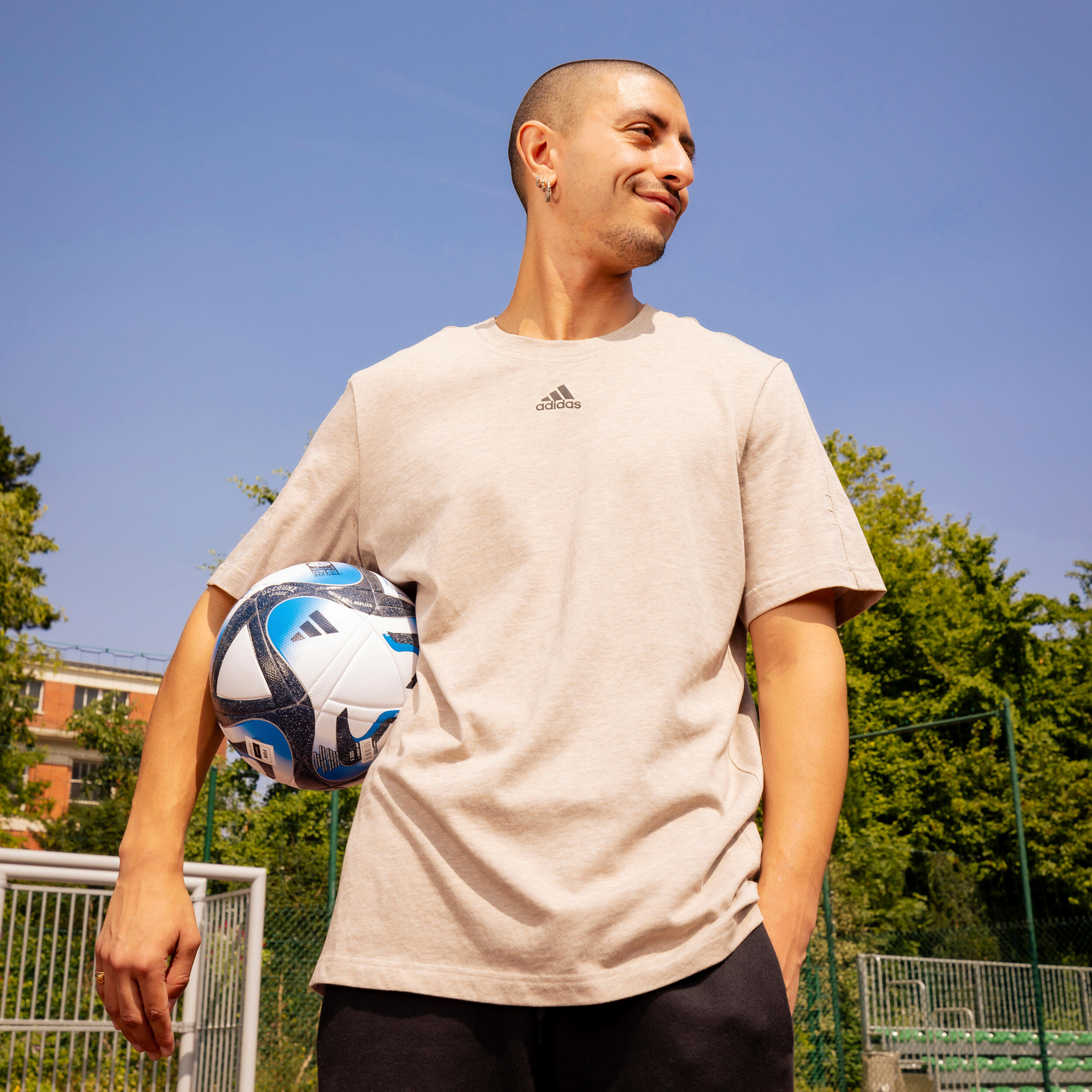Camiseta Fitness Soft Training adidas Hombre Beis 8/8