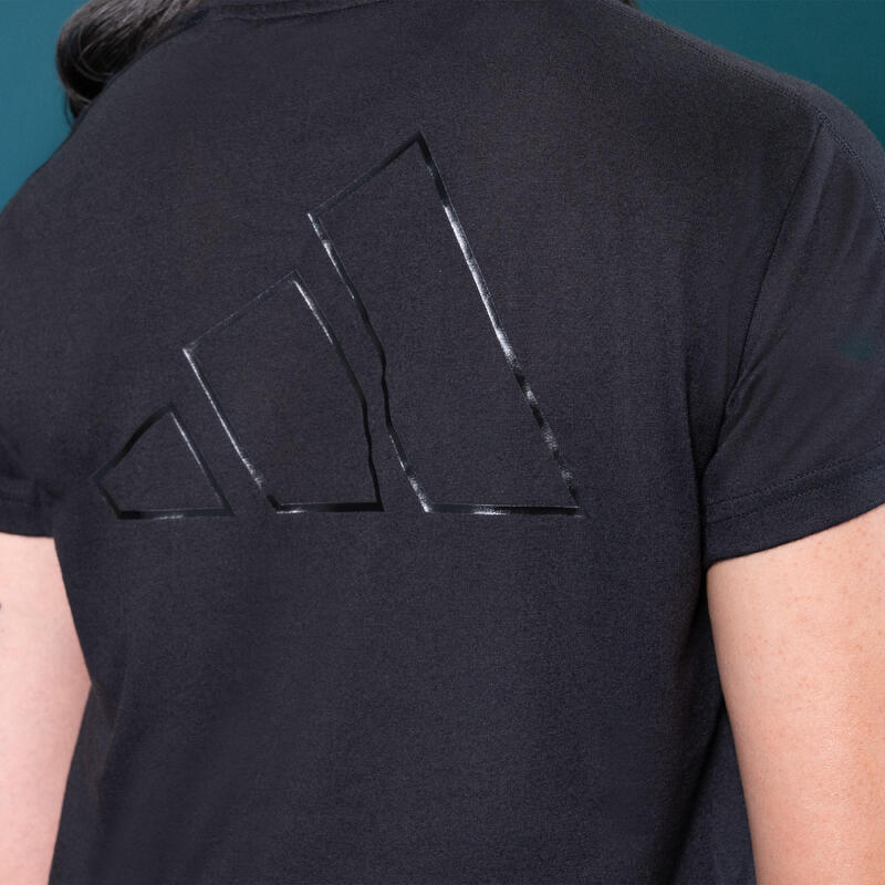 T-shirt donna fitness Adidas crop top traspirante nera