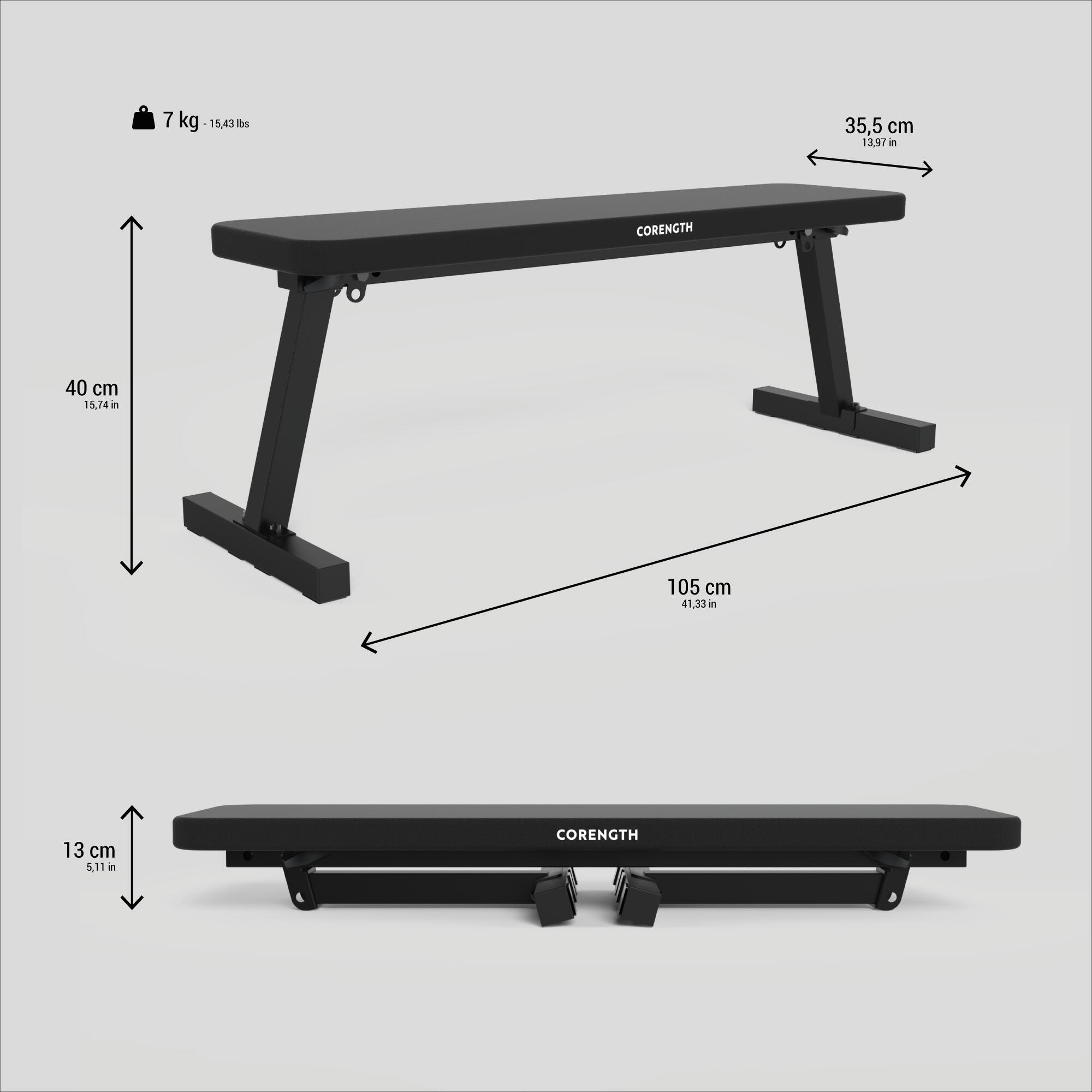 Fold-Down Weights Bench 100 3/7