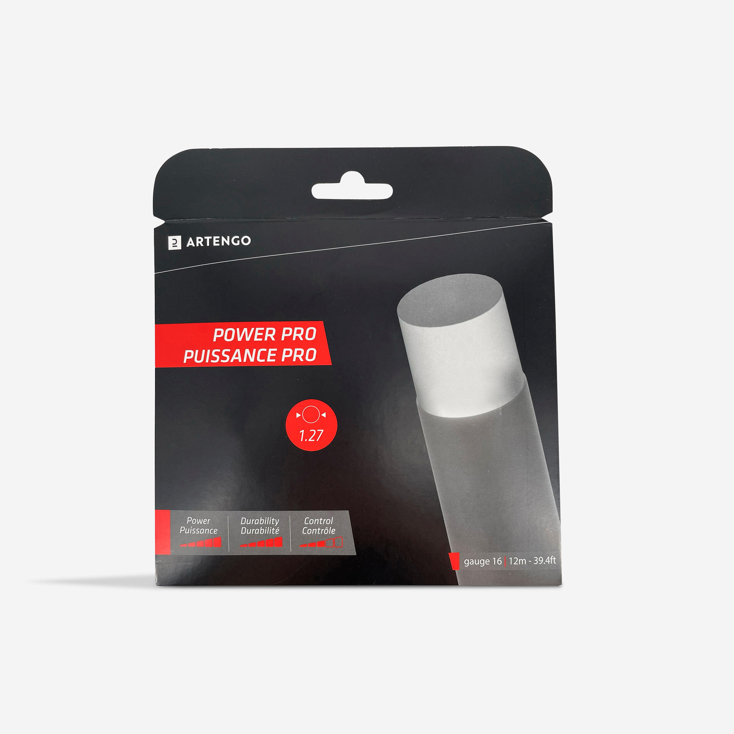 ARTENGO Tenisový výplet TA Power Pro 1,27 mm z monovlákna čierny