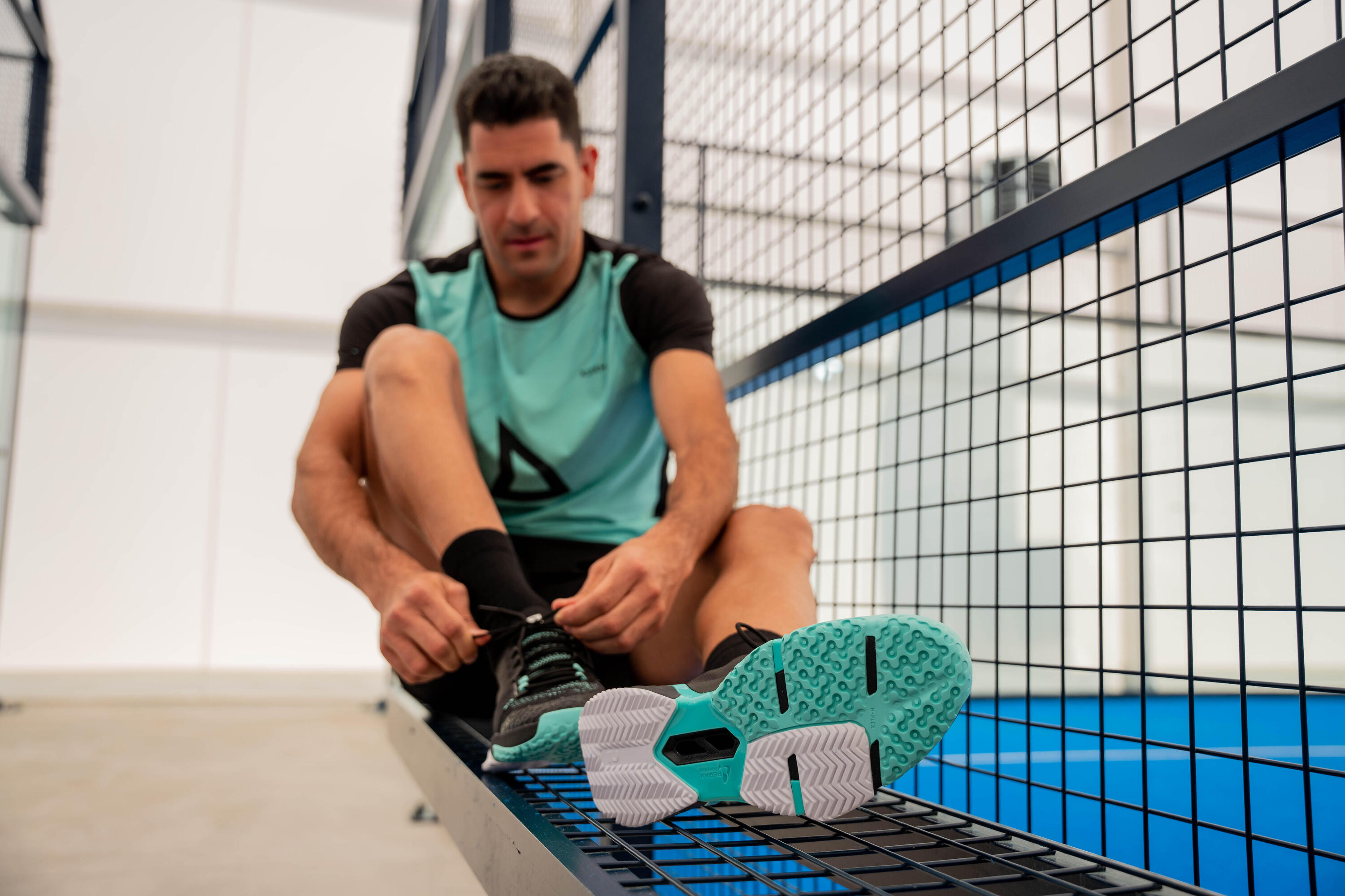 Chaussures de padel - Kuikma PS Pro noir turquoise 14/17