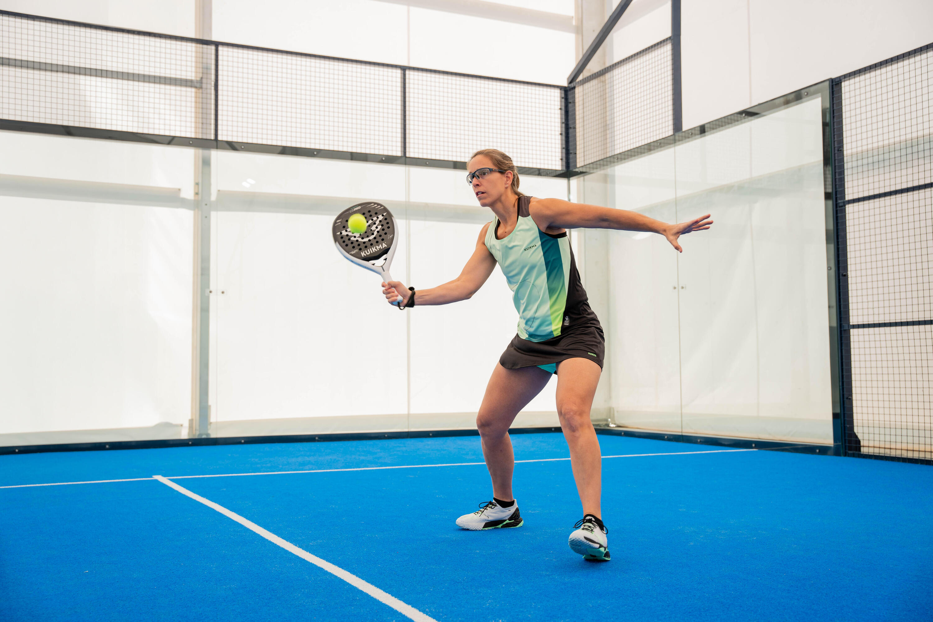 Débardeur de padel technique Femme- Kuikma Pro vert Lucia Sainz 13/15