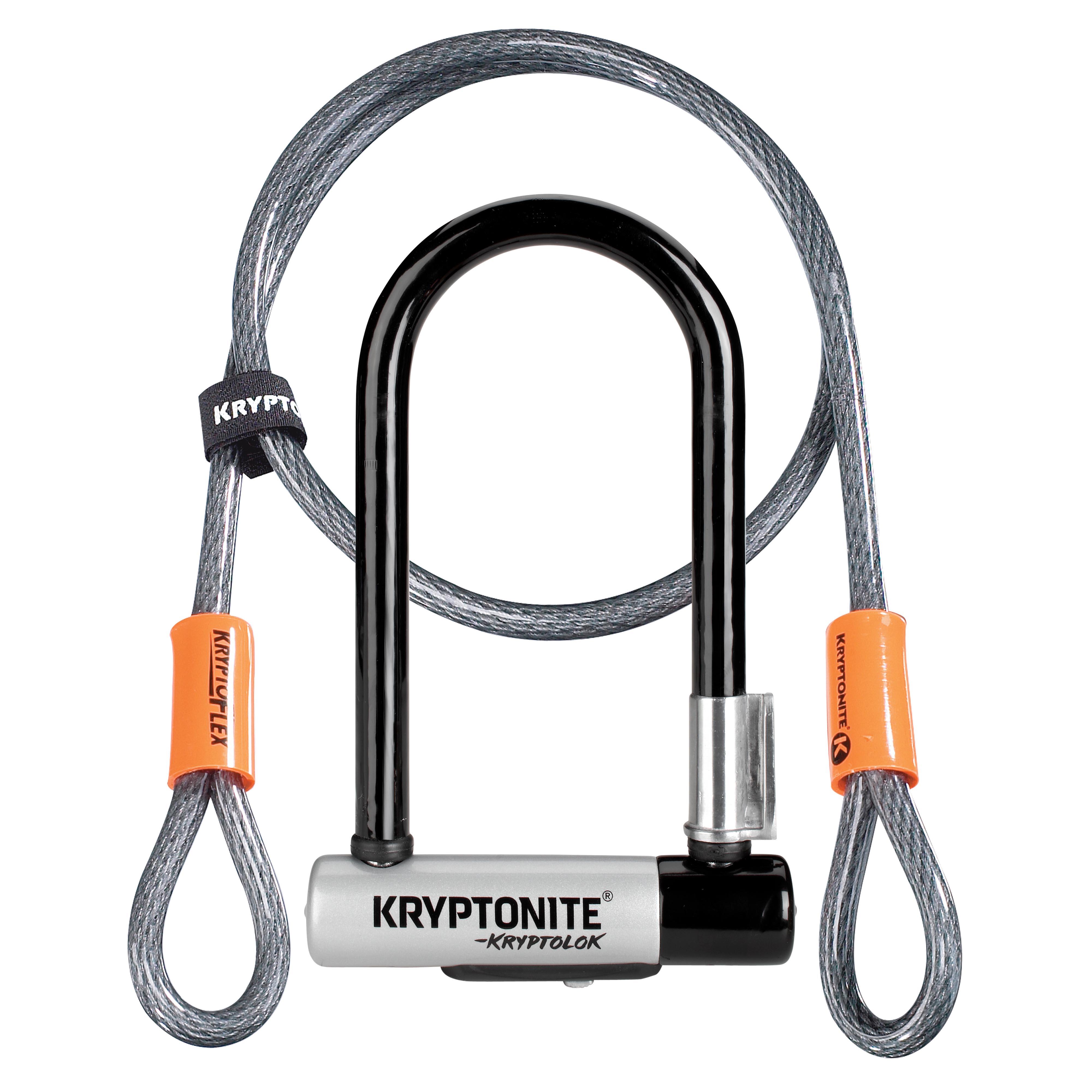 Kryptonite Kryptolok D Lock With 4 Foot Krytoflex Cable - Sold Secure Gold