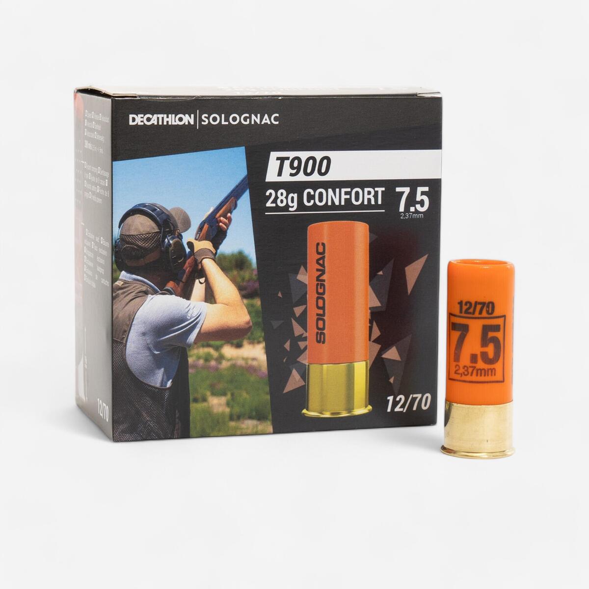 CARTOUCHE ball trap T900 28g CONFORT CALIBRE 12/70 PLOMB N°7,5 X25