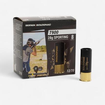 Cartouche ball-trap t900 28g sporting calibre 12/70 plomb n°8 x25 solognac