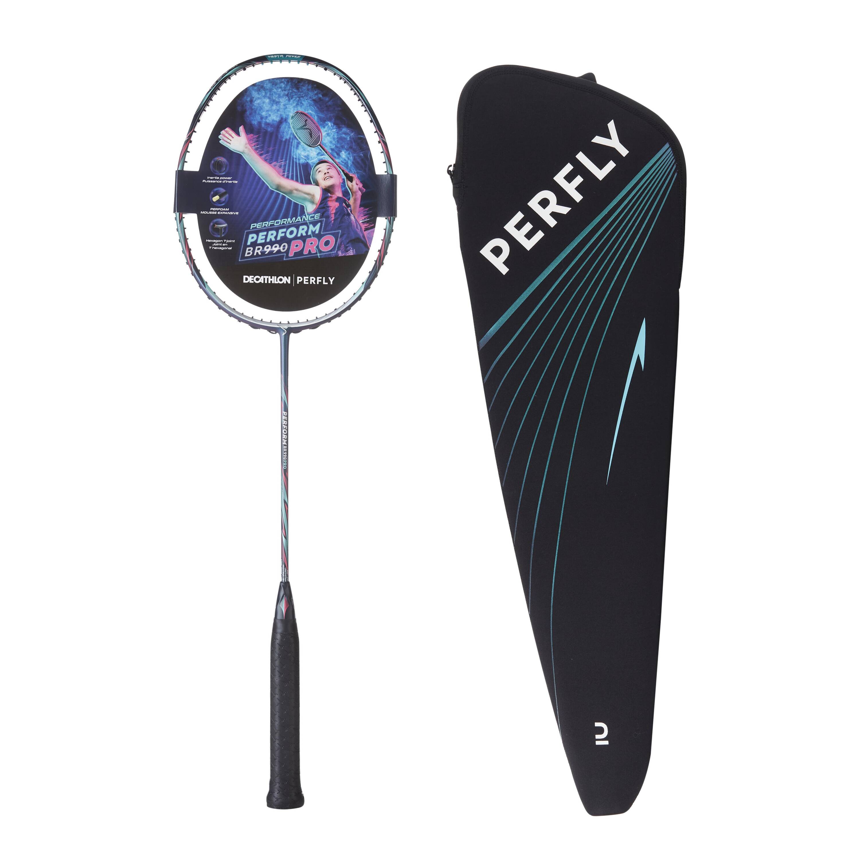 Adult Badminton Carbon Racket BR Perform 990 Pro (Unstrung) - Purple -  1