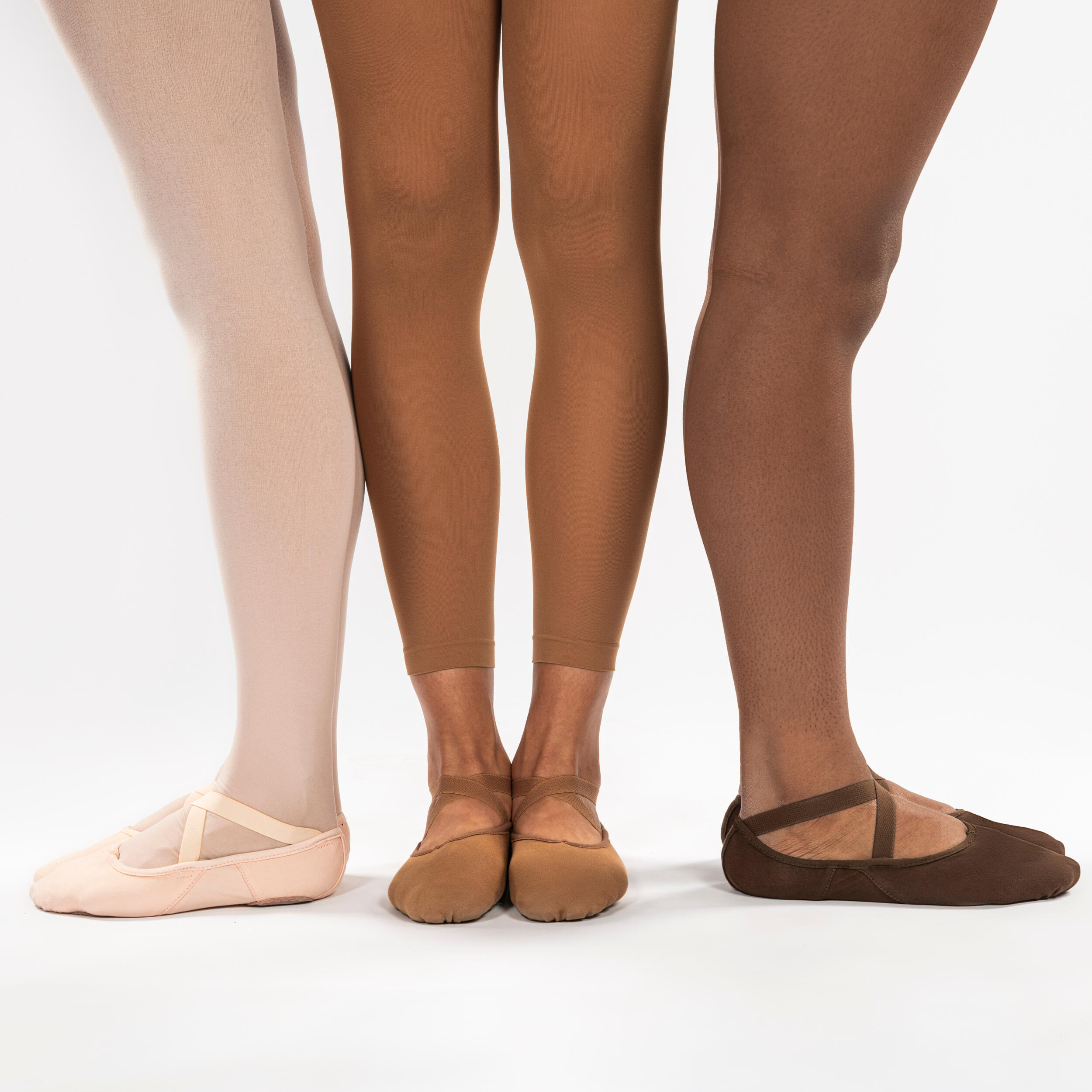 Ballettschuhe Damen geteilte Sohle Leinen - hellbraun  6/19