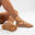Balletschoenen stretch canvas demi-pointes met splitzool karamel