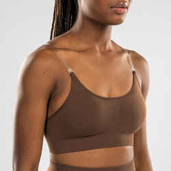 Women's Convertible Strap Dance Show Sports Bra -
Dark Brown