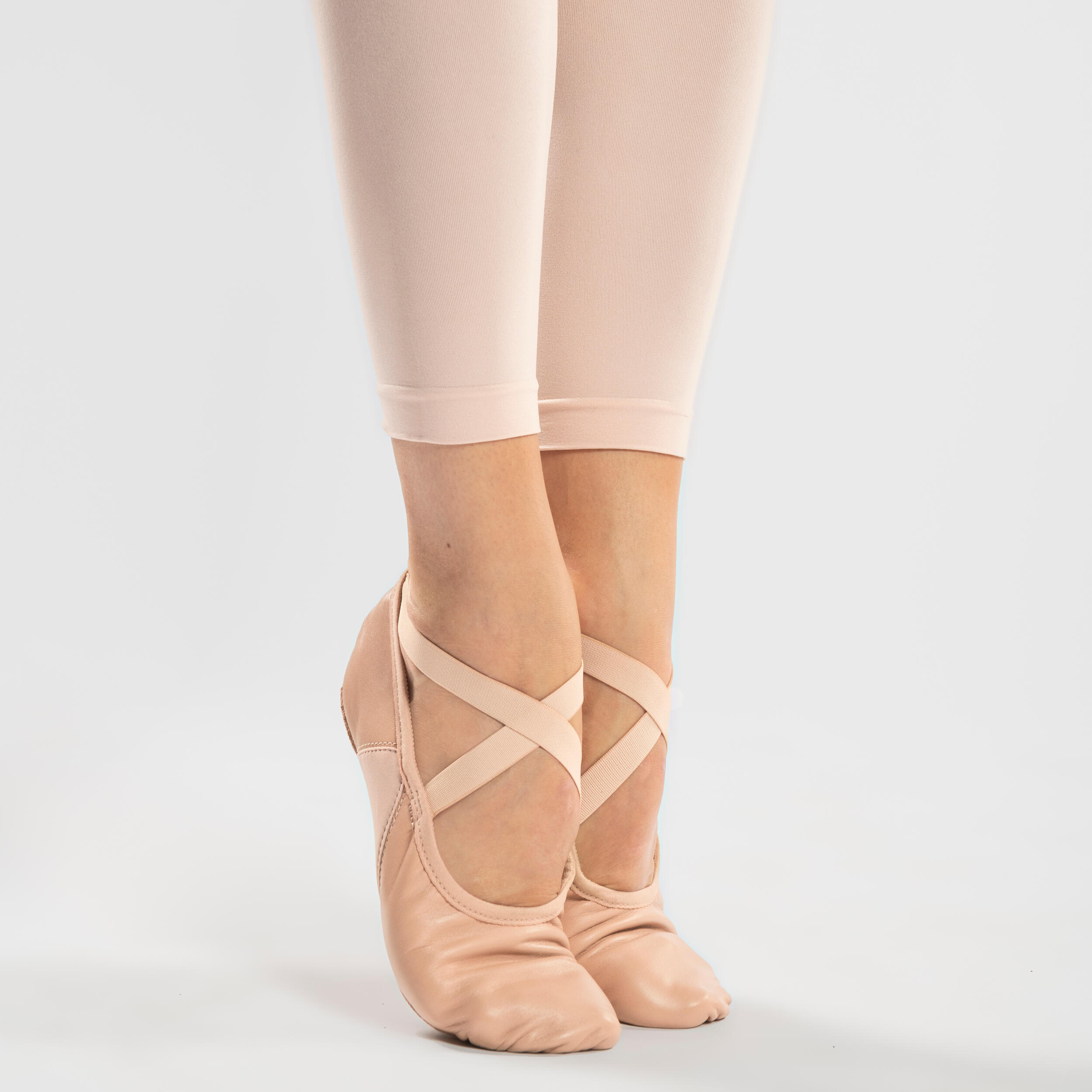 STAREVER Balletschoenen leren demi-pointes met splitzool beige maat 28-42