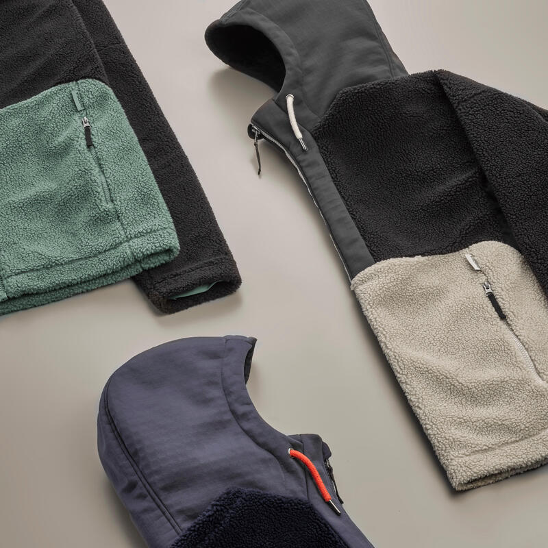 Fleece vest heren - warme heren fleece jas - SH900 - zwart/ laurel groen