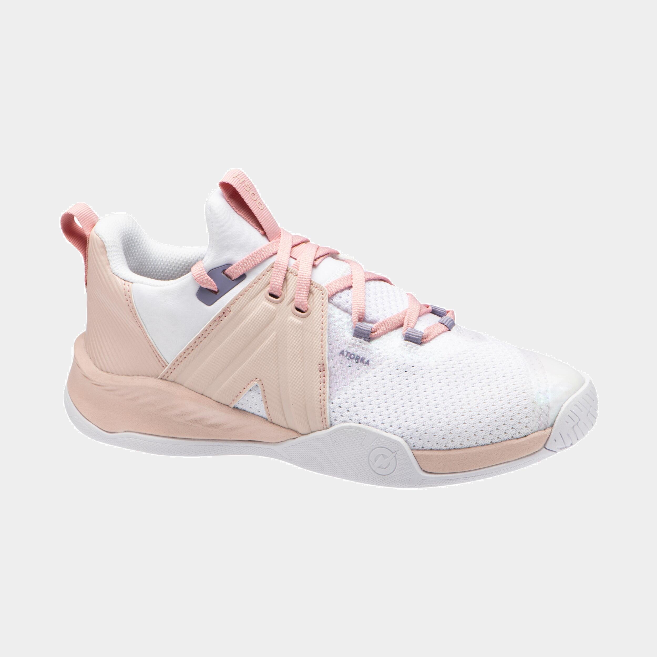 ATORKA Men's/Women's Handball Shoes H500 Faster - Pink/White