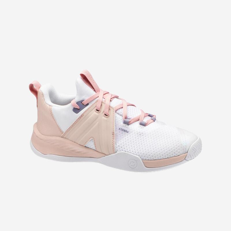 Zapatillas de balonmano Unisex - H500 FASTER rosa blanco