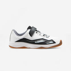 Chaussures de handball Enfant avec lacets - H100 noir blanc