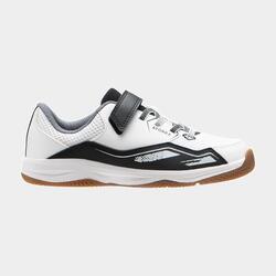 Chaussures de handball Enfant avec scratch - H100 blanc noir