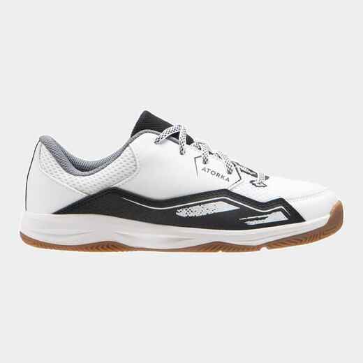 
      Kids' Lace-Up Handball Shoes H100 - White/Black
  