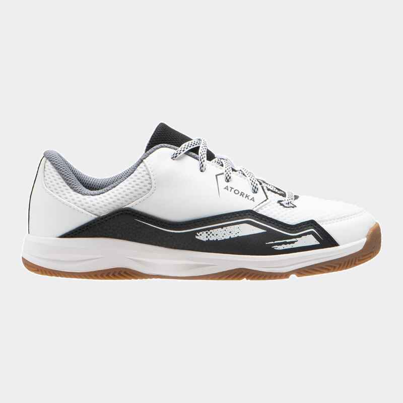 Kids' Rip-Tab Handball Shoes H100 - White/Black