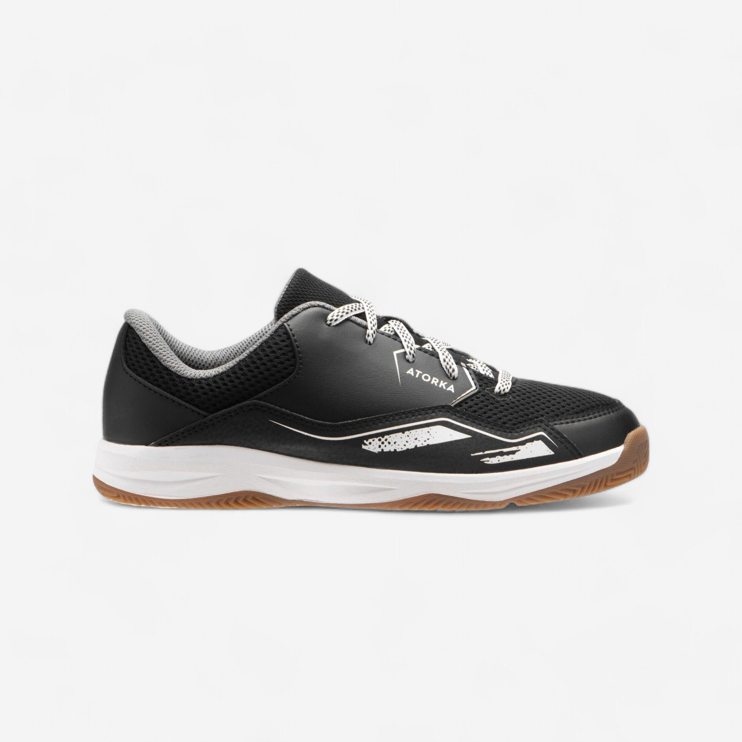 Kids Rip Tab Handball Shoes H100 White Black ATORKA Decathlon