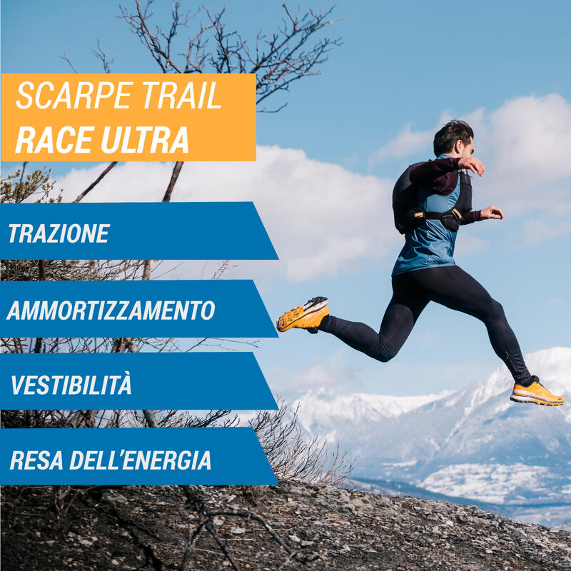 Scarpe trail uomo RACE ULTRA arancione-nero