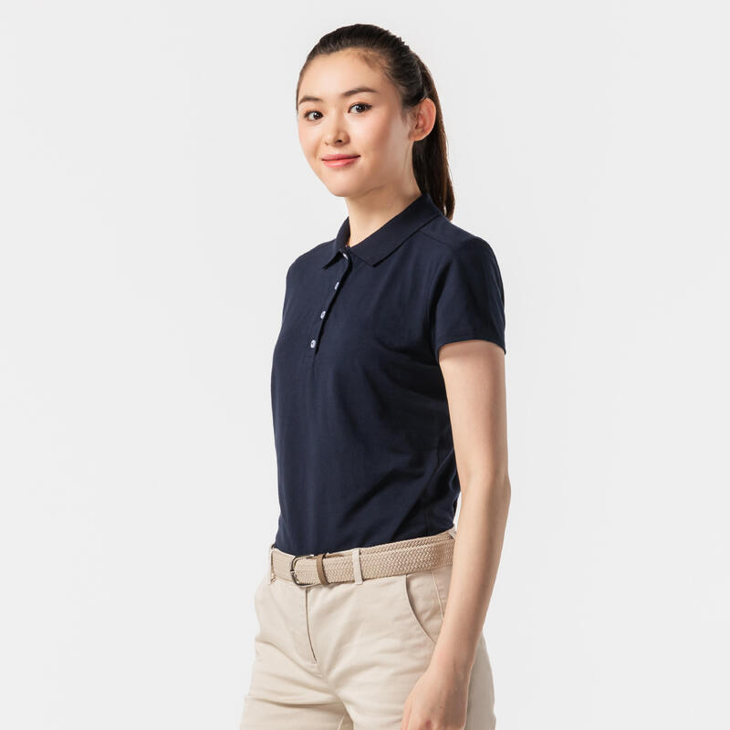 女款高爾夫短袖 Polo 衫 MW100－海軍藍