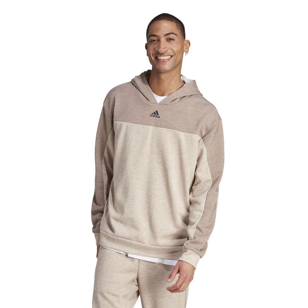 Vīriešu zemas intensitātes fitnesa džemperis ar kapuci, smilškrāsas