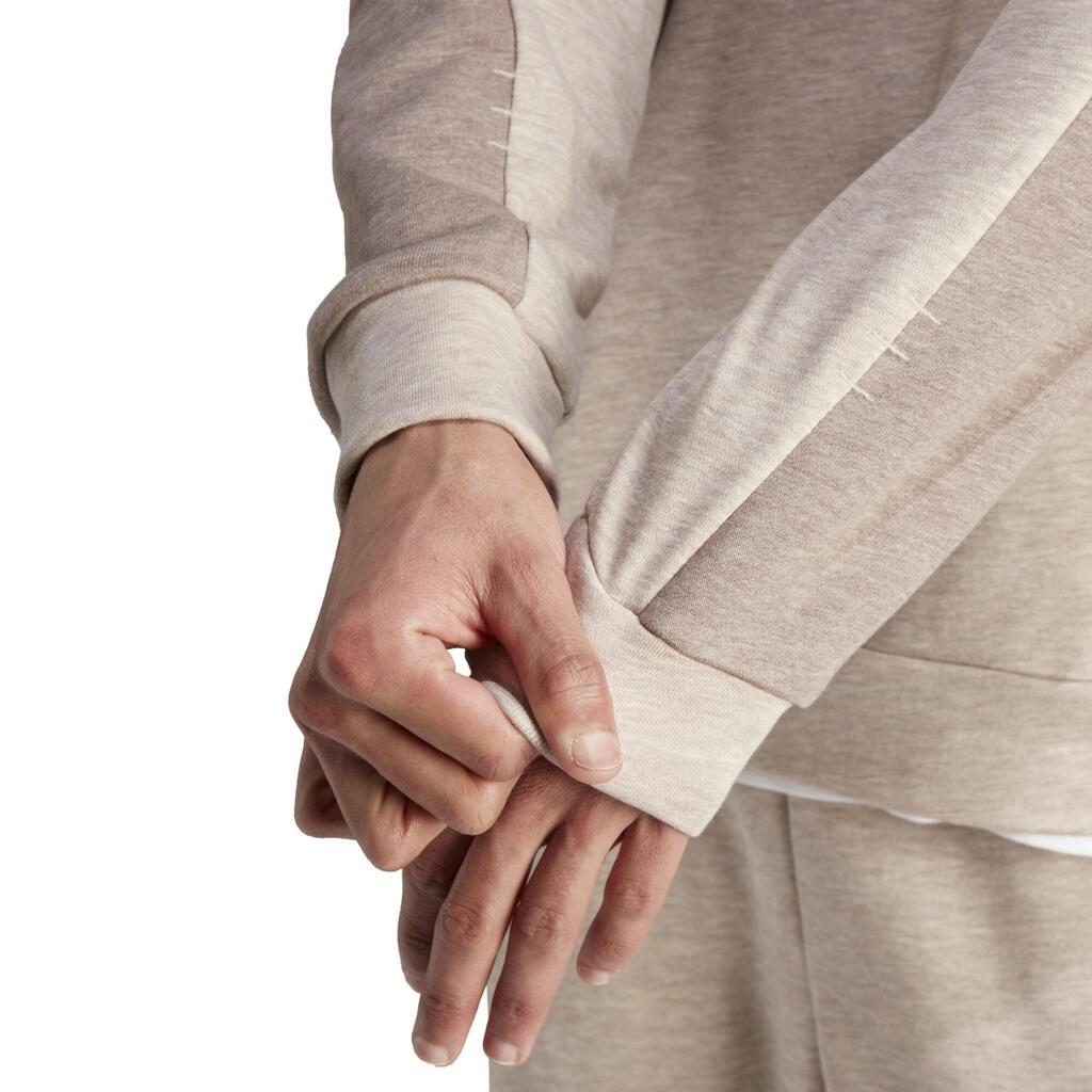 Bež muška fitnes majica sa kapuljačom