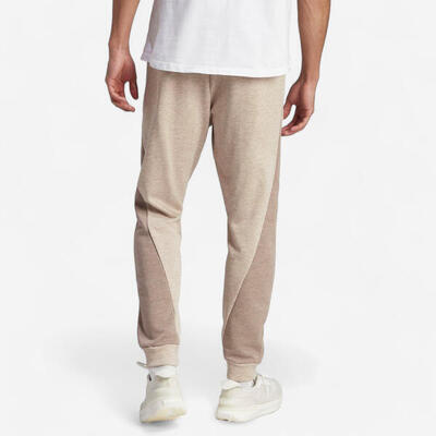 Pantaloni uomo fitness ADIDAS jogging misto cotone beige