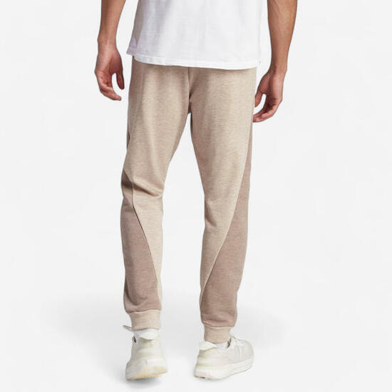 Pantaloni uomo fitness ADIDAS jogging misto cotone beige