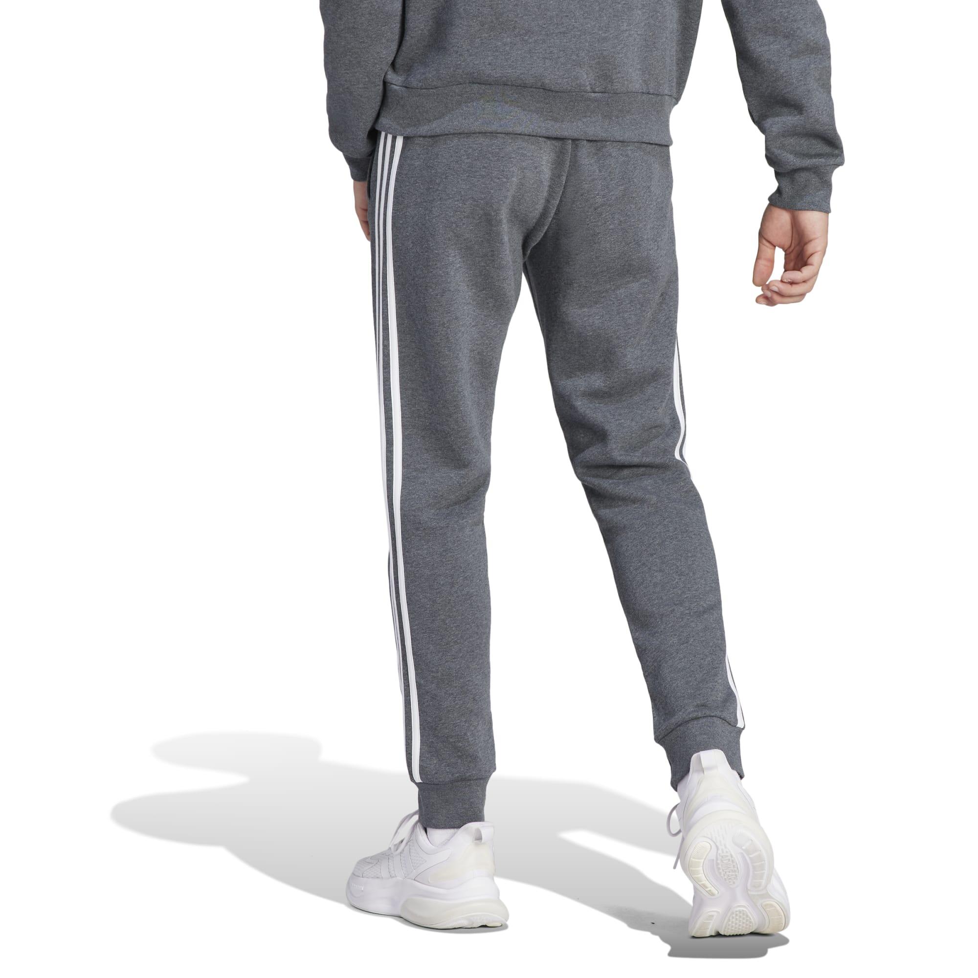 Pantaloni uomo fitness ADIDAS jogging misto cotone grigi ADIDAS Decathlon