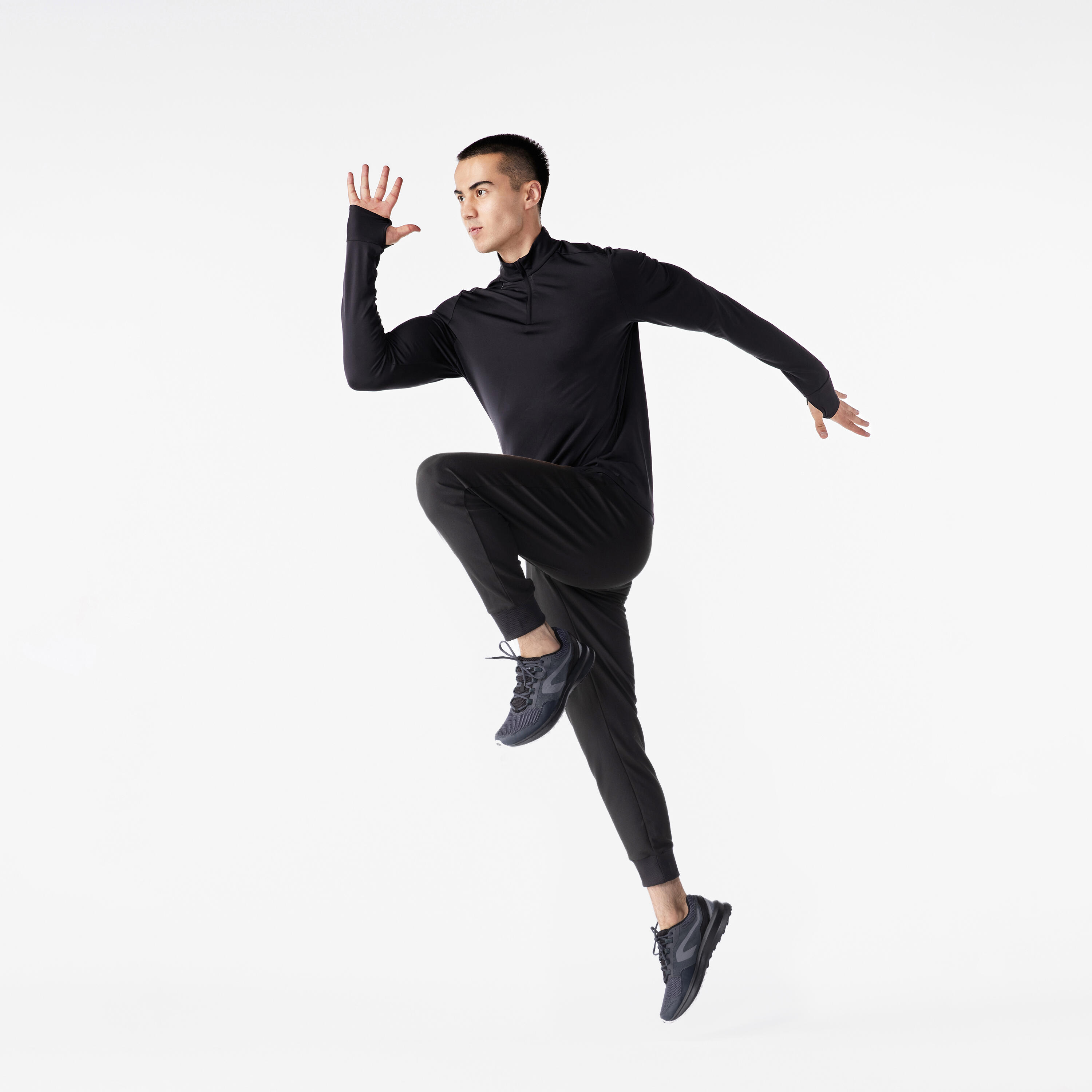 Men Running Track Pants - Warm 100 - Black