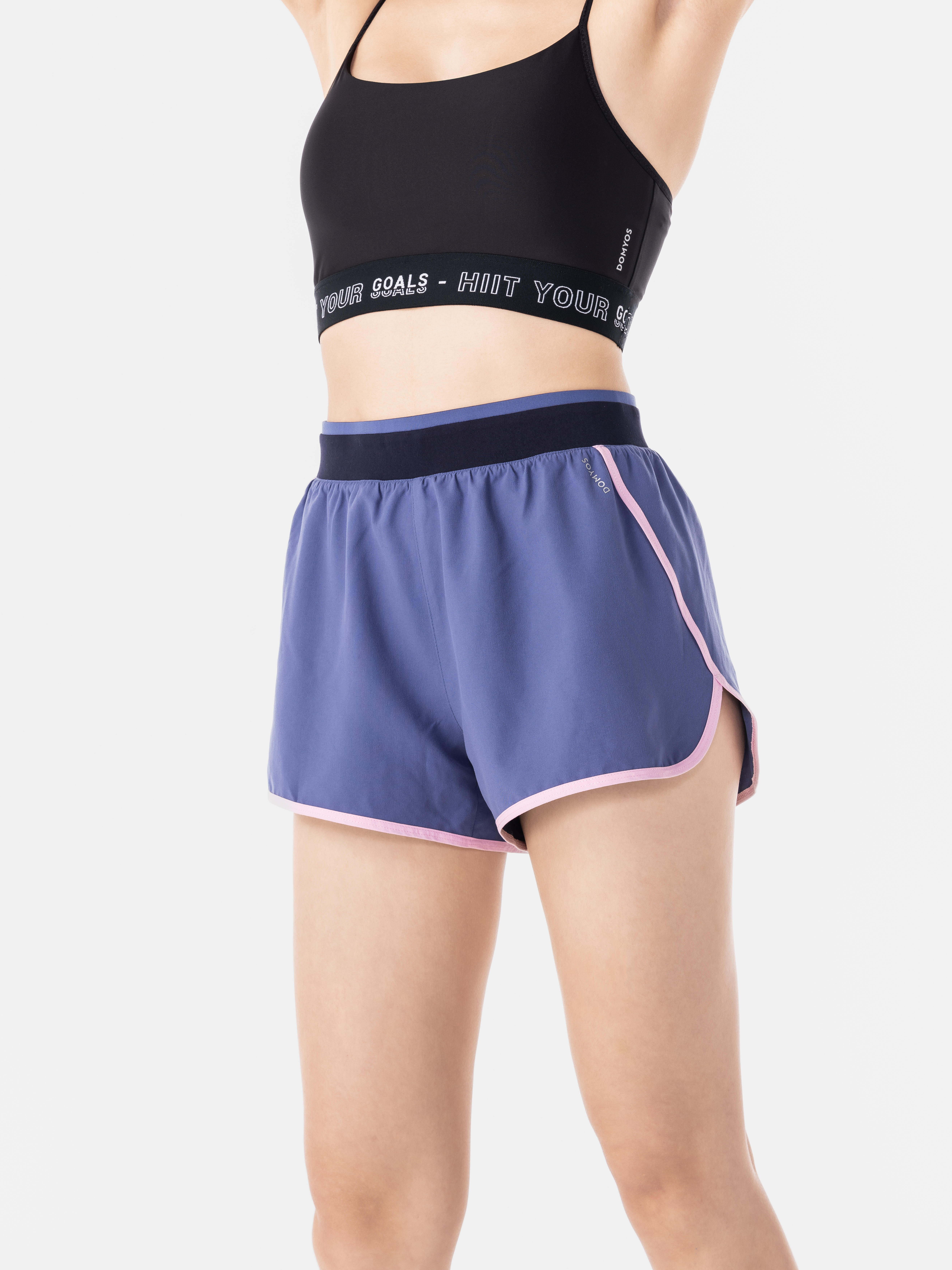 Women s Fitness Loose Shorts Blue Pink