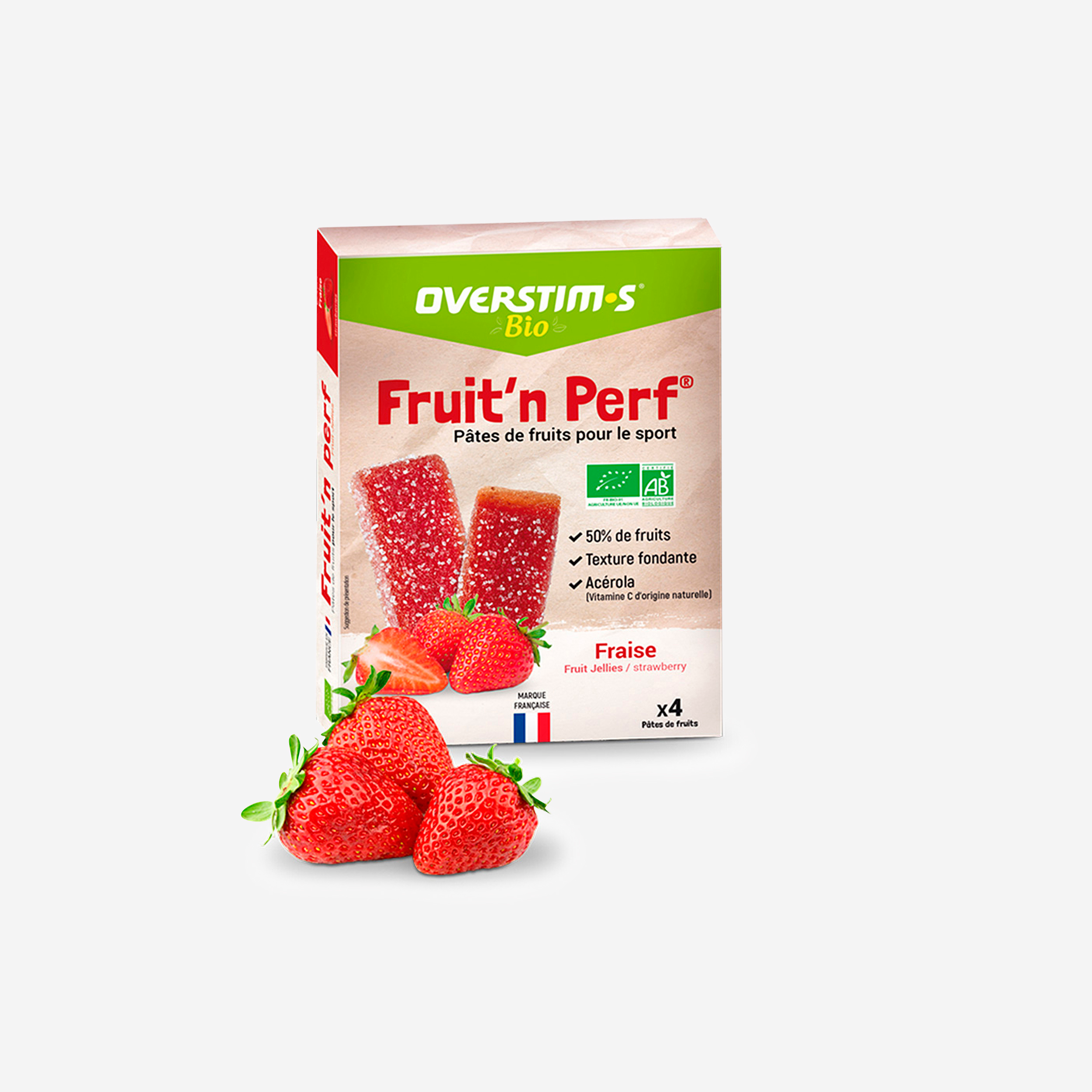 Overstims pâtes de fruits bio fraise - 4x25g