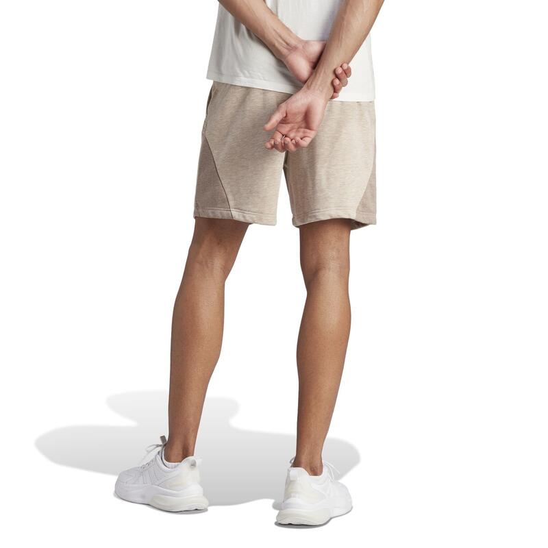 Pantaloncini uomo fitness ADIDAS misto cotone beige
