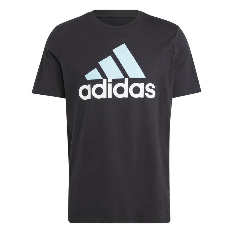 T-shirt uomo fitness ADIDAS regular cotone nera