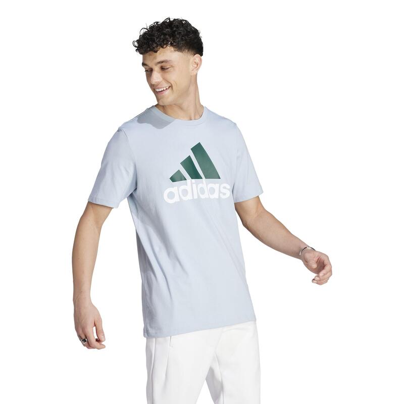 T-shirt uomo fitness ADIDAS regular celeste