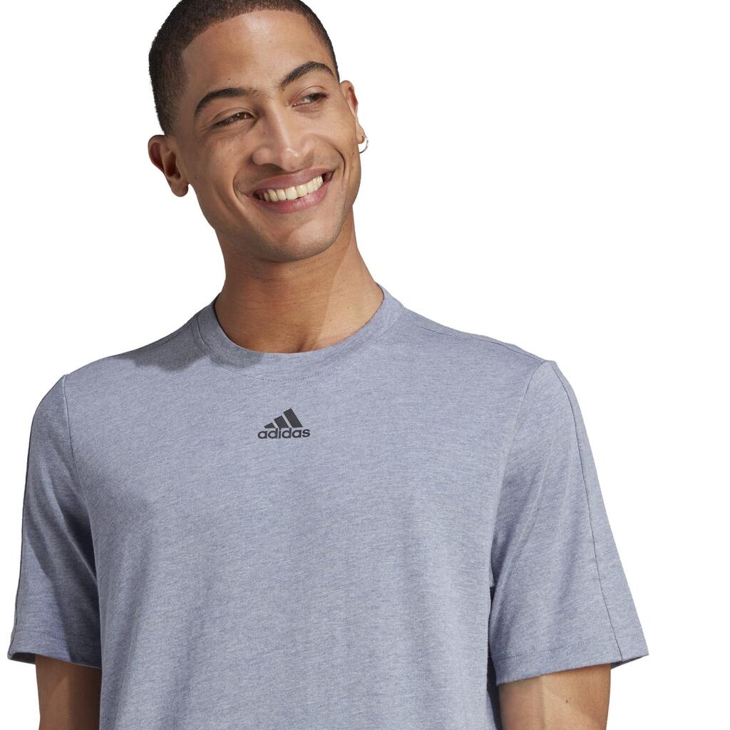 Men's Low-Impact Fitness Blended T-Shirt - Blue/Grey