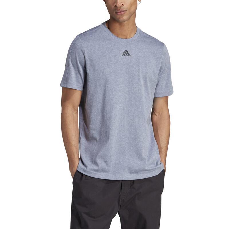 T-shirt uomo fitness ADIDAS regular azzurro-grigio