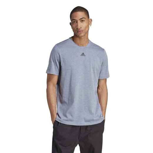 
      Men's Low-Impact Fitness Blended T-Shirt - Blue/Grey
  