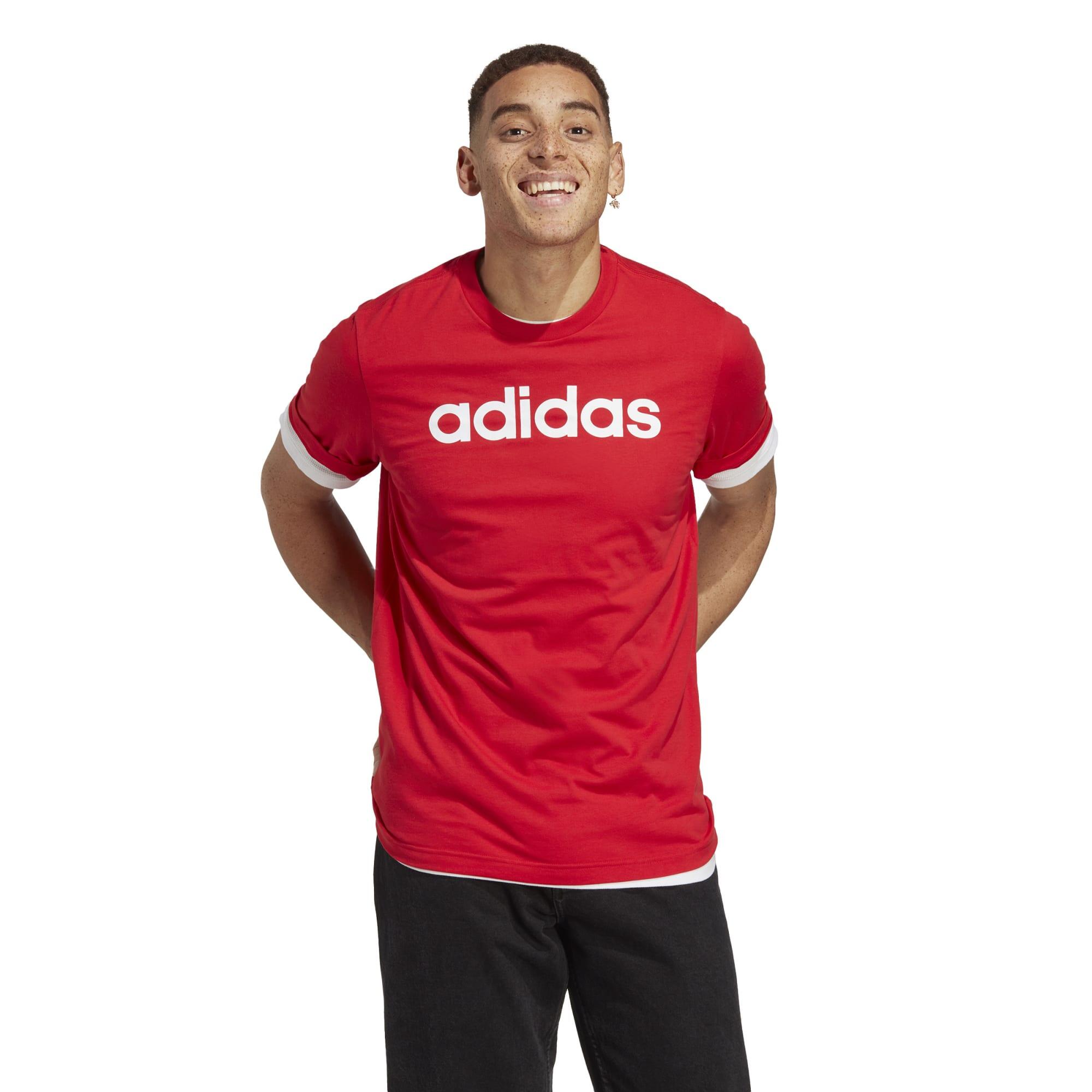 T-shirt voor fitness en soft training heren rood ADIDAS | Decathlon