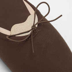 Split-Sole Stretch Canvas Demi-Pointe Ballet Shoes - Chocolate