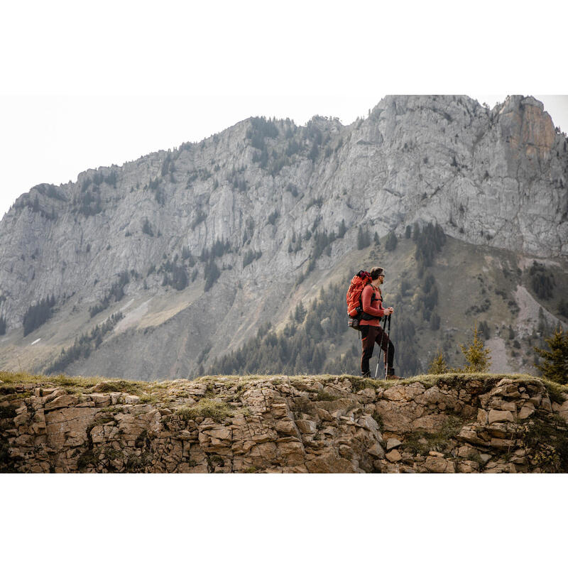 Bluză din Lână Merinos Trekking MT500 Portocaliu Bărbați