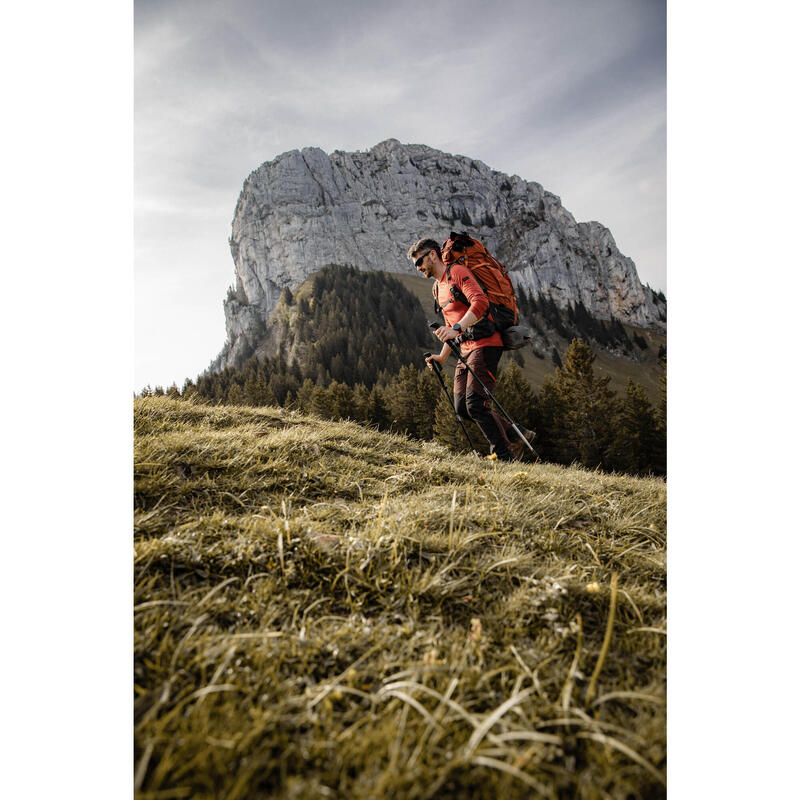 Bluză din Lână Merinos Trekking MT500 Portocaliu Bărbați