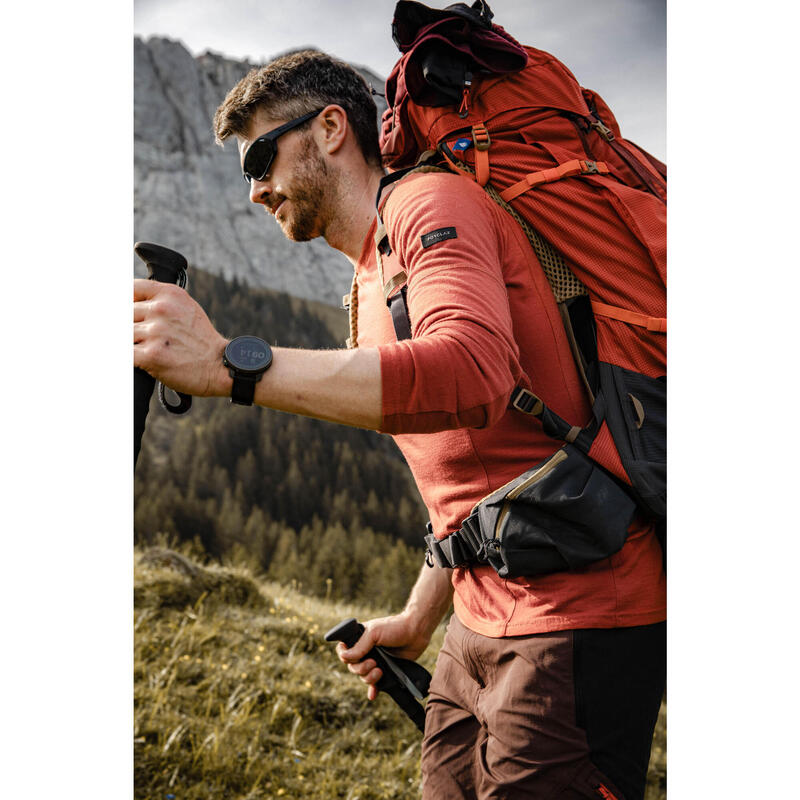 Bluză din Lână Merinos Trekking MT500 Portocaliu Bărbați