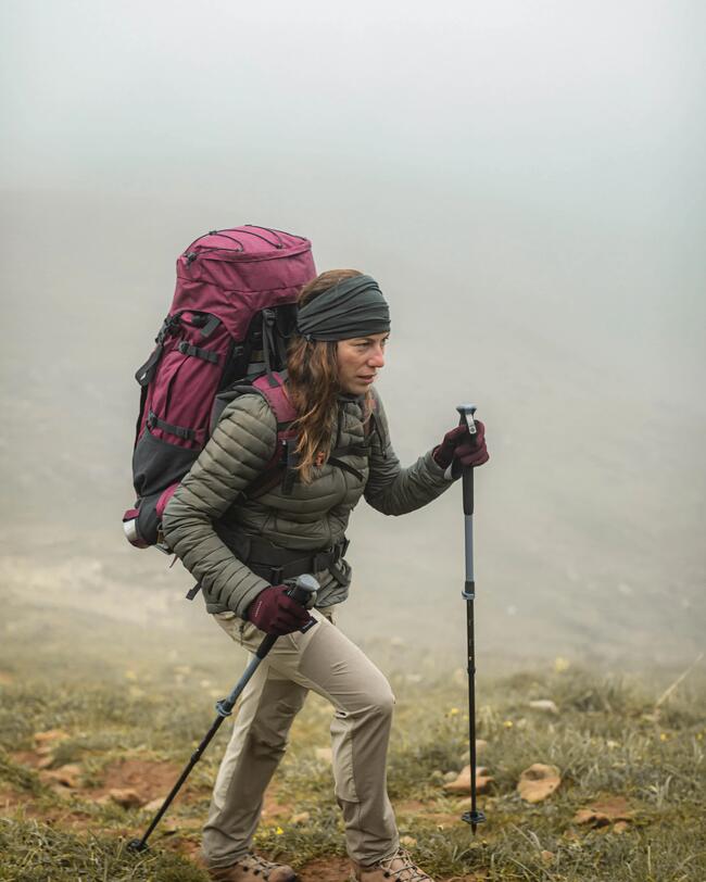 Piumino trekking donna MT100 PIUMA | -5°C | grigio