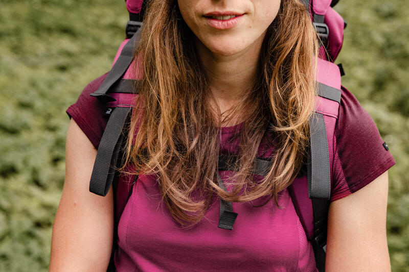 Koszulka damska trekkingowa z krótkim rękawem Forclaz MT500 merino