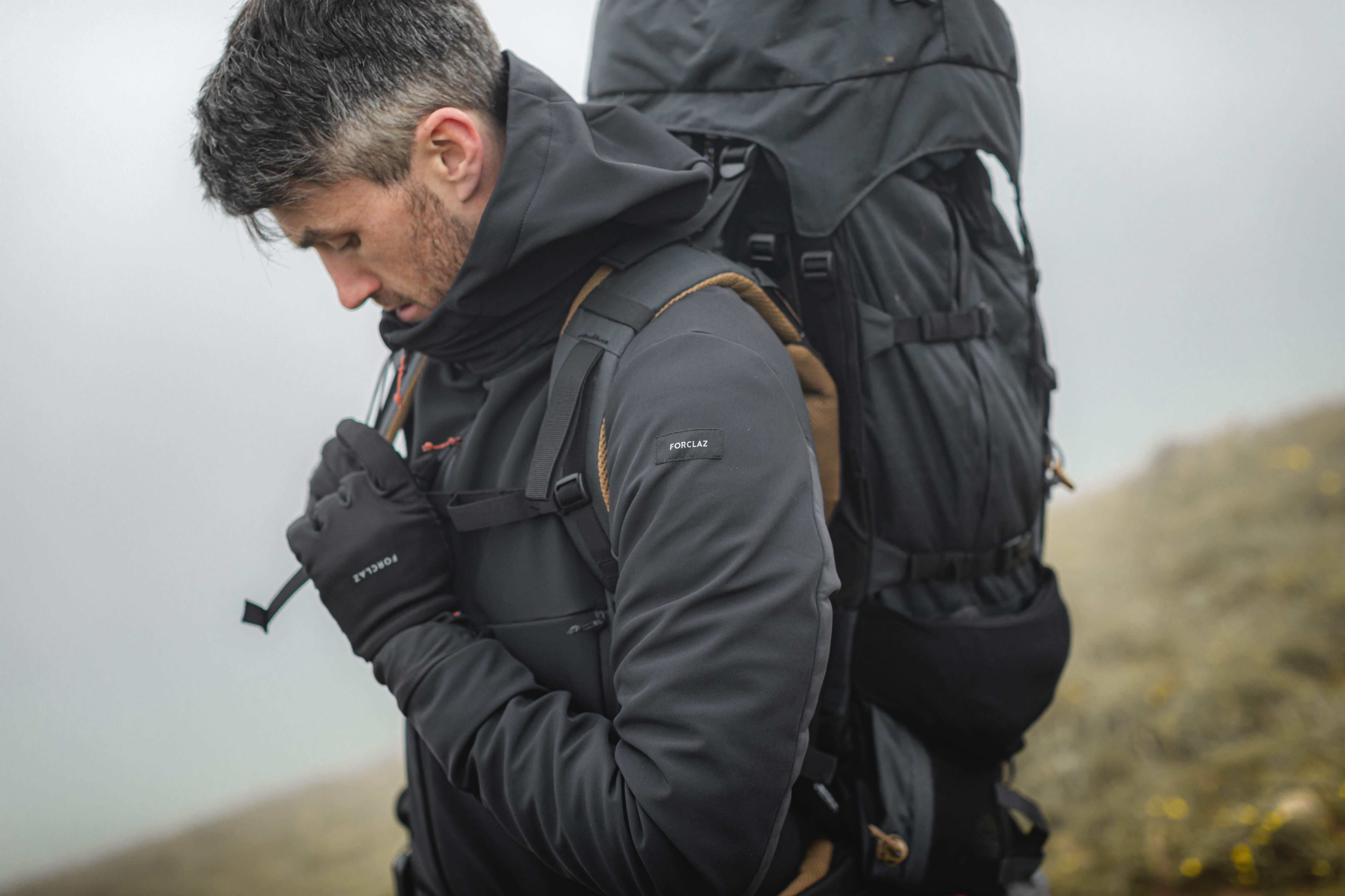 Men's Hiking Jacket - MT 500 Black - FORCLAZ