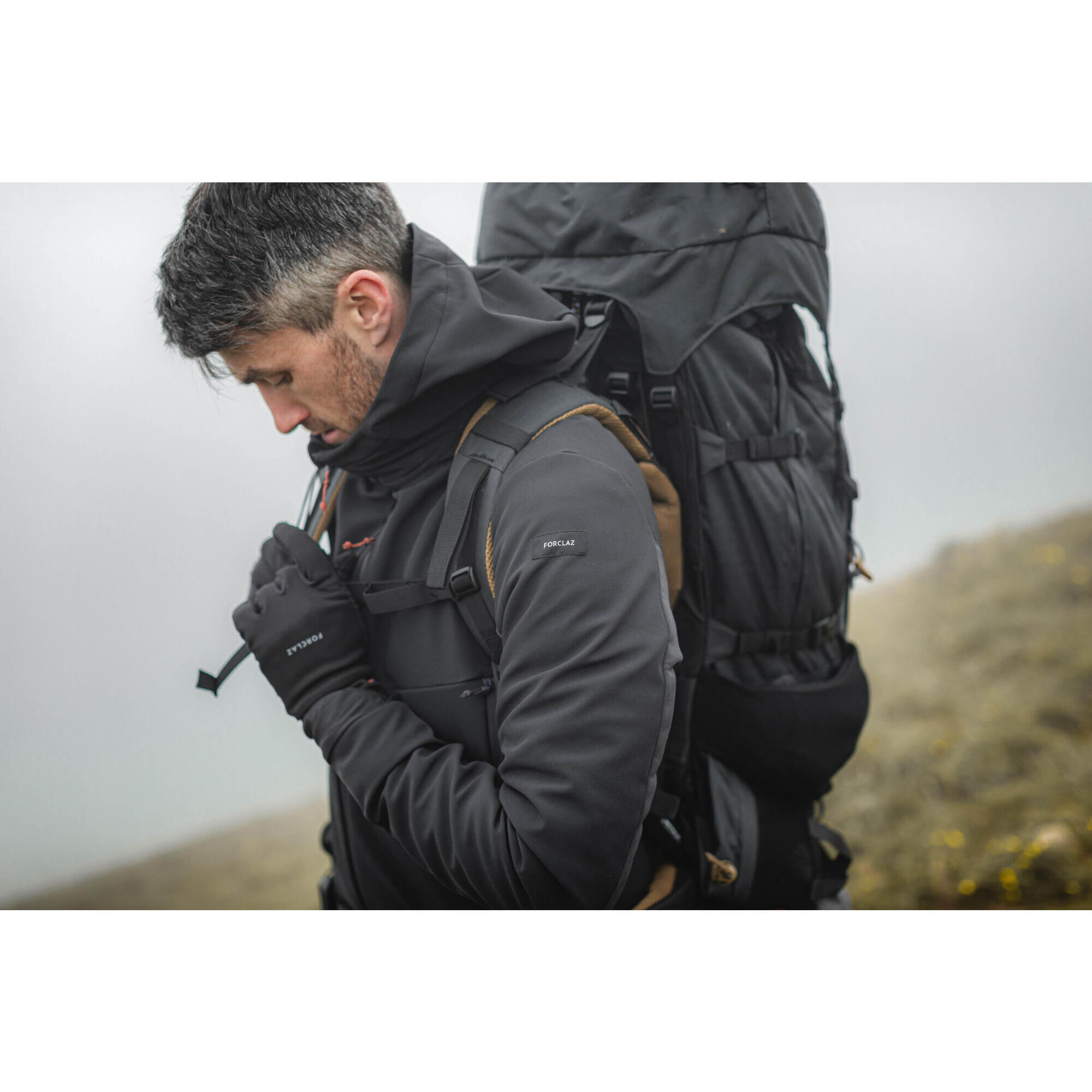 Veste coupe vent softshell chaude MT500 homme FORCLAZ