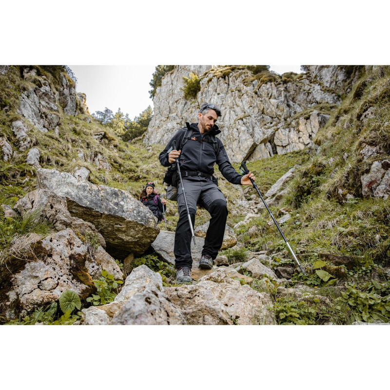 Geacă cu protecție împotriva vântului Softshell Trekking MT500 Negru Bărbați