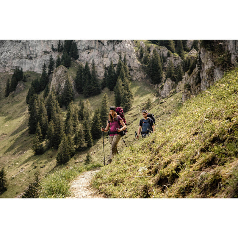 T-shirt de trek manches courtes en laine mérinos - Femme - MT500